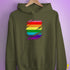 Original Gilbert Baker LGBTQ Gay Pride Flag Ripped Reveal Hoodie - Army